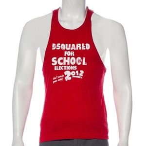 DSquared2 Large Graphic Print Linen Tank